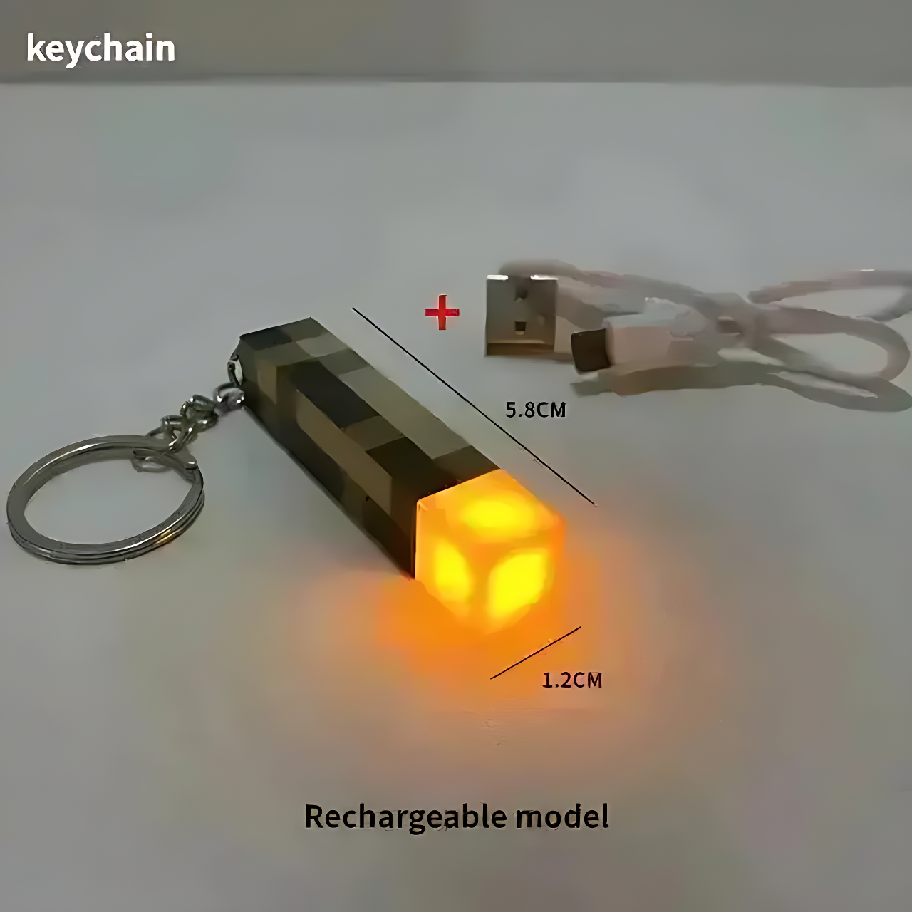 Minecraft Torch Keychain