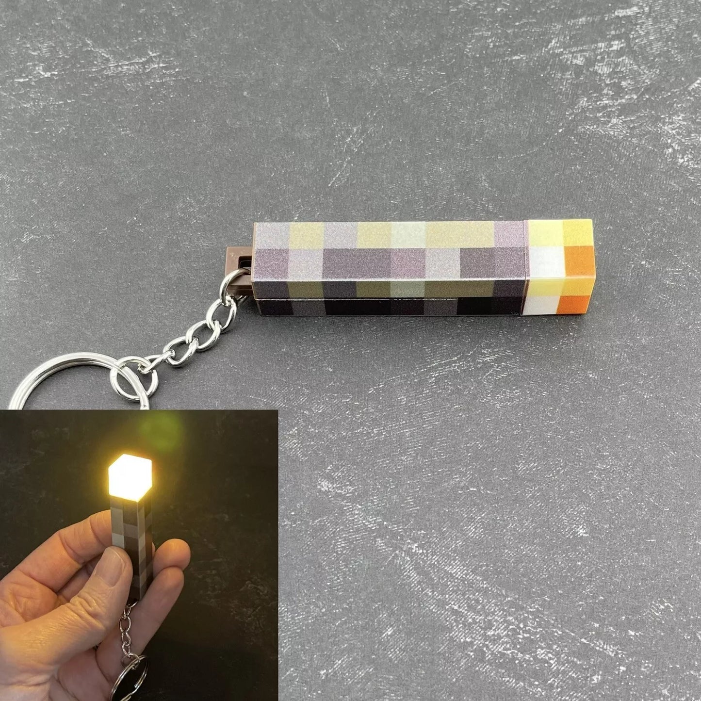Minecraft Torch Keychain